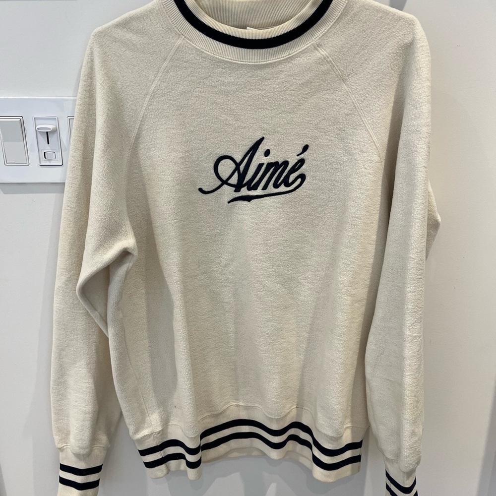 Aime Leon Dore Cream and Black Sweatshirt